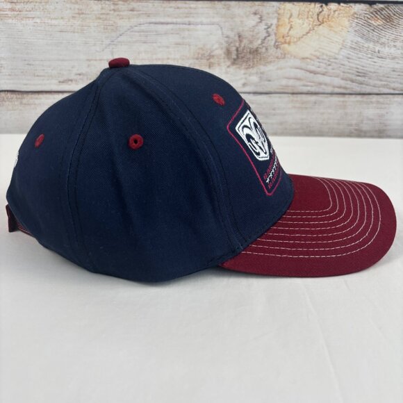 Dodge Ram Hat Embroidered Logo Flag Blue Burgundy Adjustable - Picture 4 of 7